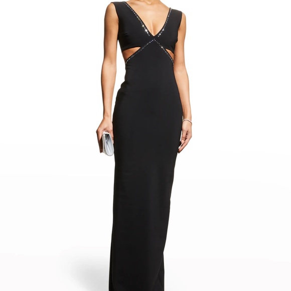 Chiara Boni La Petite Robe Silvina Crystal Cutout Gown Size